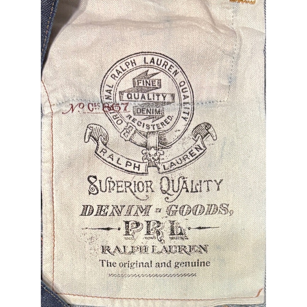 New Polo Ralph Lauren Jeans Mens 38/32 Dark Indigo Blue Excellent Straight Leg - Picture 7 of 9